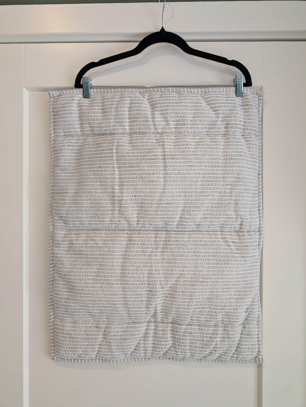 West Elm Blue Gray White Stripe Textured Pillow Sham